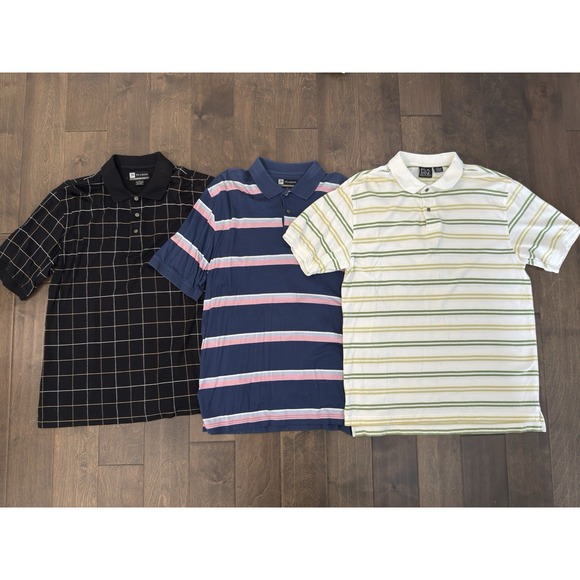 Jos. A. Bank Other - Jos A Bank Lot Of 3 Leadbetter Golf Men's Short Sleeve Polo Shirt Size L Striped